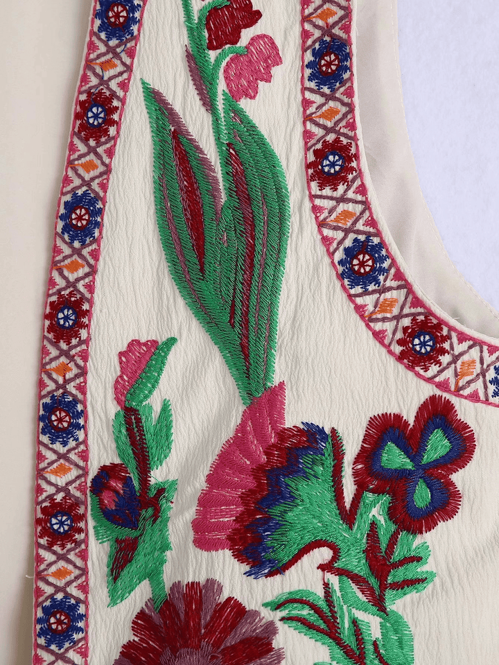 Lunaria Women Vest Carolina Floral Embroidered Vest