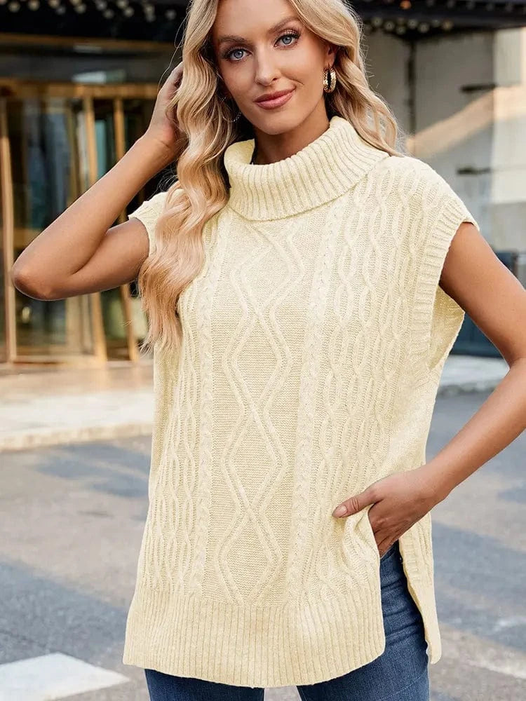 Lunaria Women Vest Cassandra High-Neck Knitted Vest