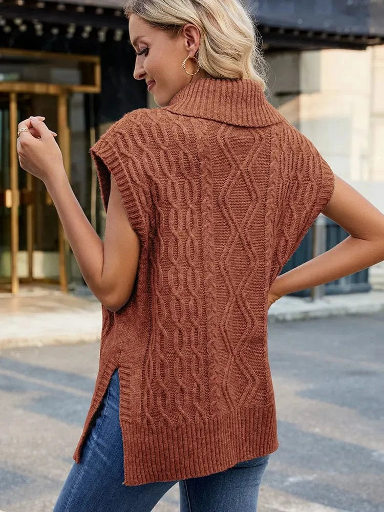 Lunaria Women Vest Cassandra High-Neck Knitted Vest