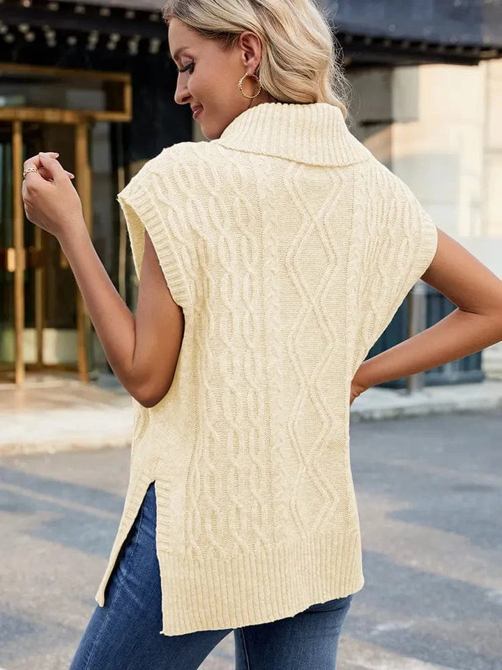 Lunaria Women Vest Cassandra High-Neck Knitted Vest