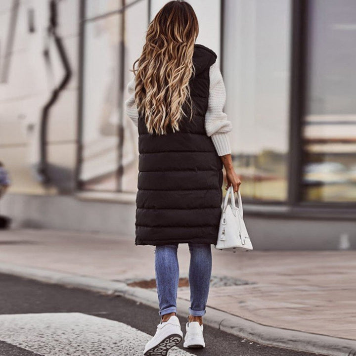 Lunaria Women Vest Julie Women Long Puffer Vest With Hood