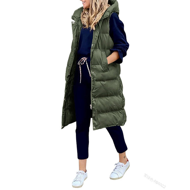 Lunaria Women Vest Julie Women Long Puffer Vest With Hood