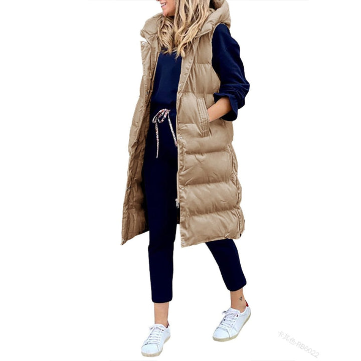 Lunaria Women Vest Julie Women Long Puffer Vest With Hood