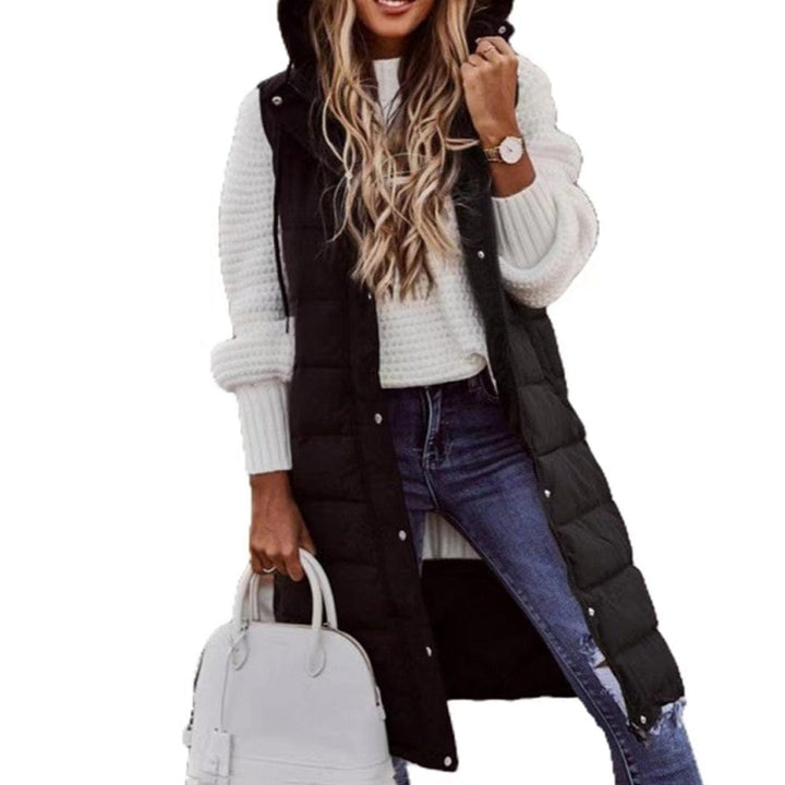 Lunaria Women Vest Julie Women Long Puffer Vest With Hood