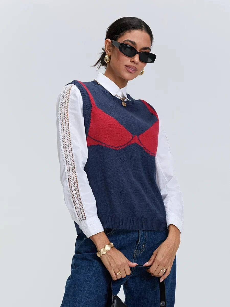 Lunaria Women Vest Laura Statement Knit Vest
