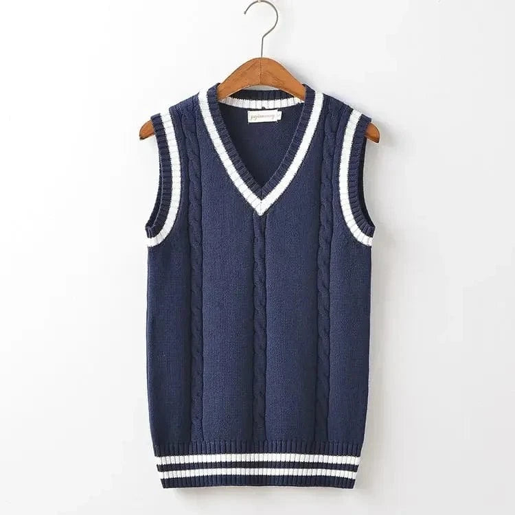 Lunaria Women Vest Royal Blue / XS Antonella Cable Knit Sleeveless Vest