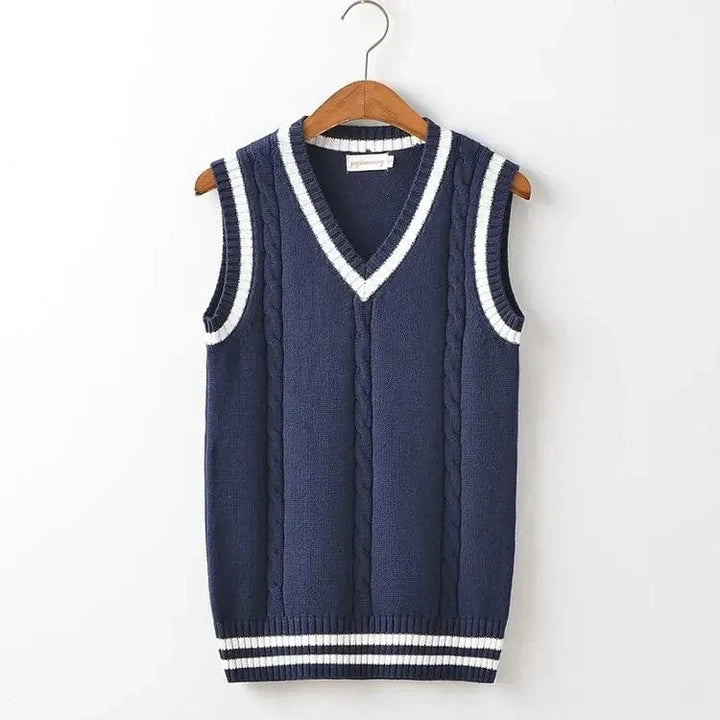 Lunaria Women Vest Royal Blue / XS Antonella Cable Knit Sleeveless Vest